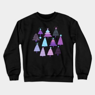 Christmas Trees - Purple Palette | Pattern Crewneck Sweatshirt